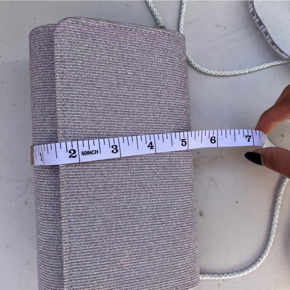 Estee & Lilly Envelope Closure flap clutch - Lilac Purple Crossbody Handbag - Picture 4 of 13